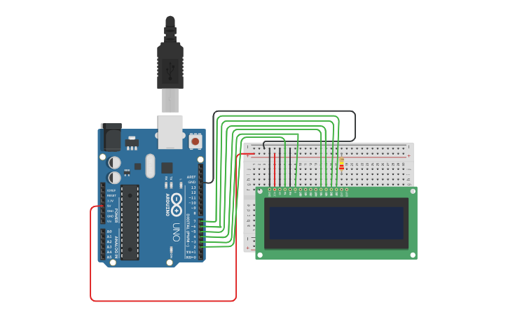 Circuit design LCD - ARDUINO - Tinkercad
