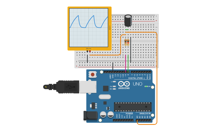 Circuit design Capacitance Meter 2R - Tinkercad