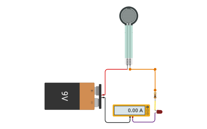 Circuit design 9V Battery Circuit with FSR - Tinkercad