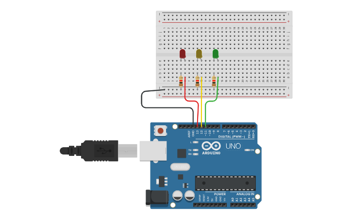 Circuit design ALTERNANCIA CON ENCENDIDO DE 2 LED - Tinkercad