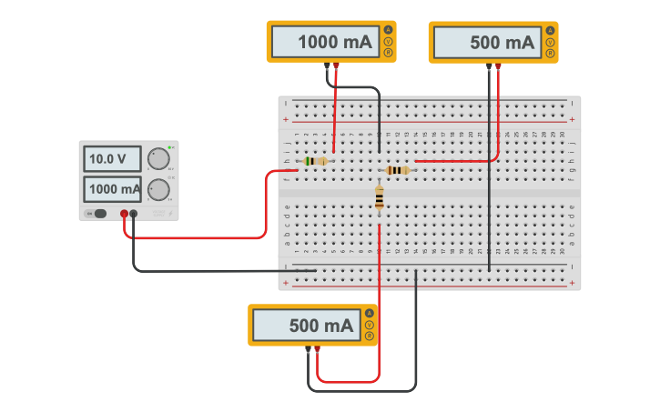 Circuit design KCL - Tinkercad