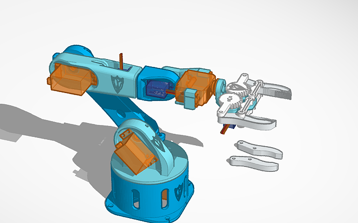 3D design six axis robot arm - Tinkercad