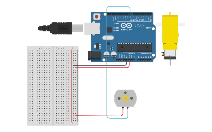 Circuit design motor - Tinkercad