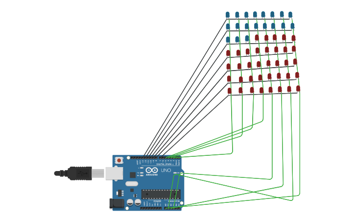 Gpio Led Design Circuit design : GPIO LED Grid Module : Program the 8x8 gird - Tinkercad
