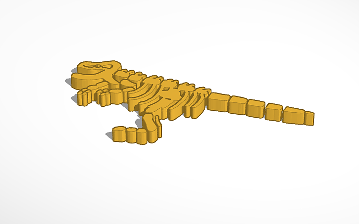 3D design 2D Scribble T-Rex Skeleton - Tinkercad