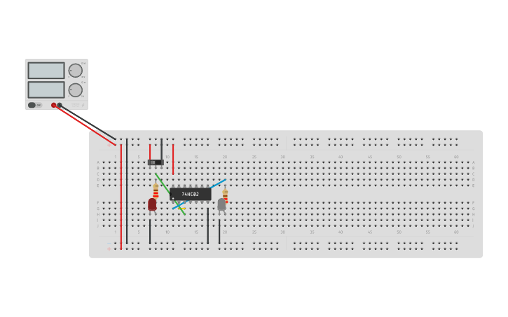 Circuit design NOT Gate using NOR - Tinkercad