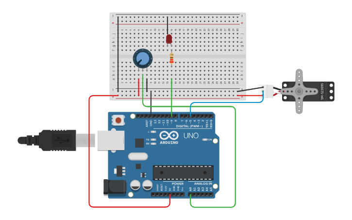Circuit design 4.3 Lab: Servo Motor Control - Tinkercad