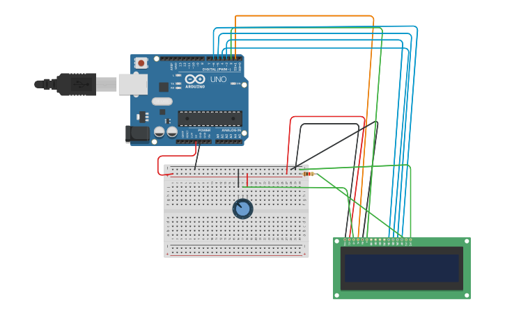 Circuit design lcd - Tinkercad