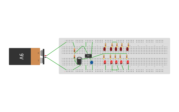Circuit design Activity - LED blinking using 555 IC - Tinkercad