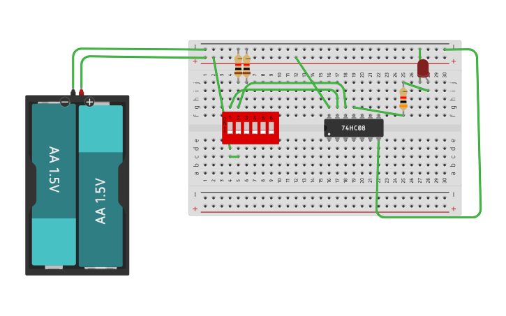 Circuit design Lab 1 (AND) - Tinkercad