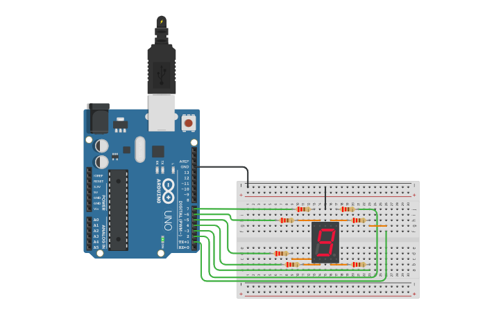 Circuit design Display + Arduino - Tinkercad