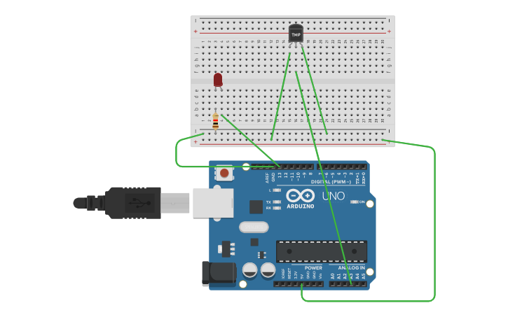 Circuit design lm35 - Tinkercad