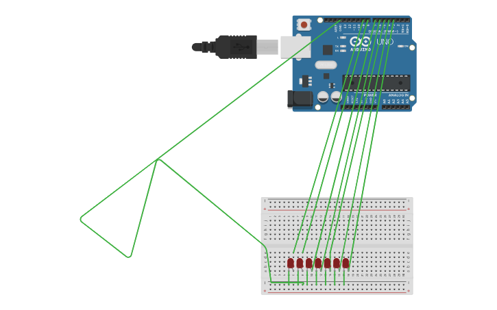 Circuit design light chasing circuit - Tinkercad