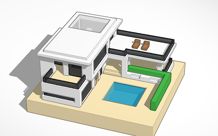 Modern Tinker 3D design Modern House - Tinkercad