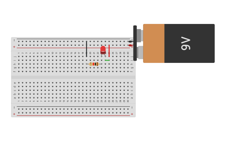 Circuit design one LED glow - Tinkercad