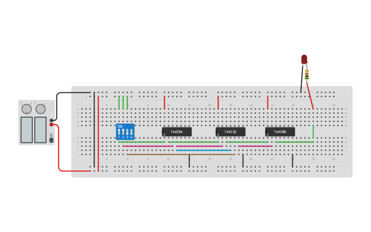Circuit design 4 th using POS form - Tinkercad
