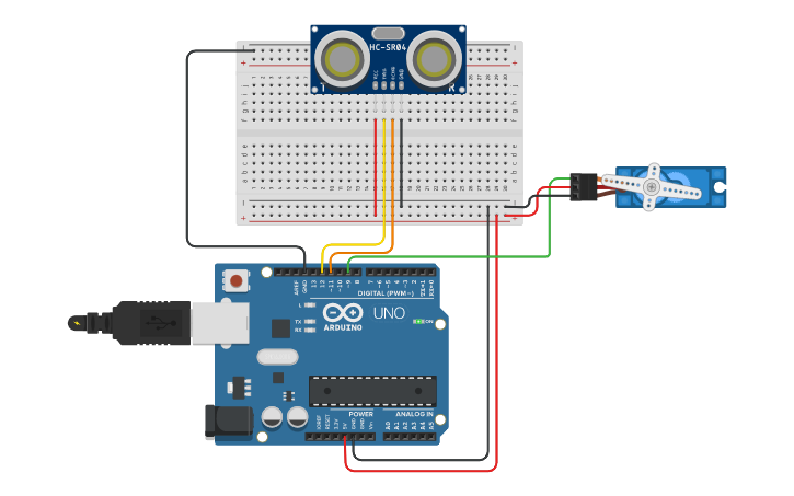 Circuit design Automatic Gate - Tinkercad