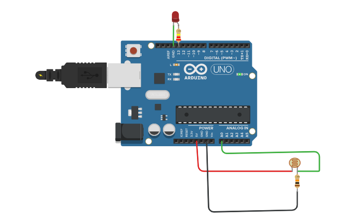Circuit design Smart Lighting System - Tinkercad