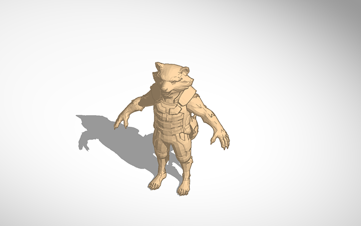 Rocket Racoon Model View 3D design Rocket Raccoon - Tinkercad