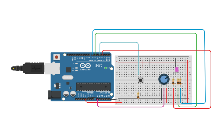 Circuit design RGB - Tinkercad