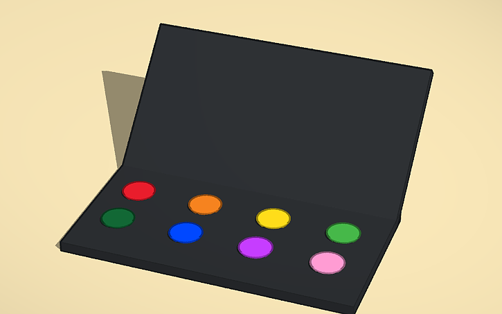 3D design water color pallet - Tinkercad