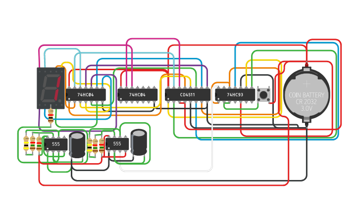 Circuit design Counter - Tinkercad