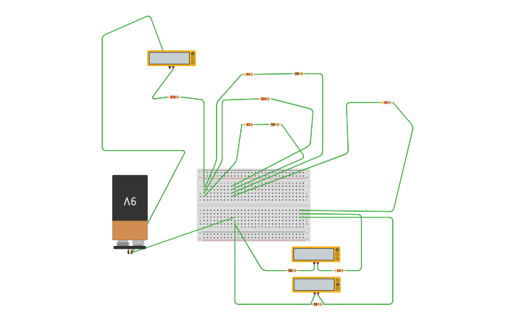 Circuit design Series and Parallel - Tinkercad