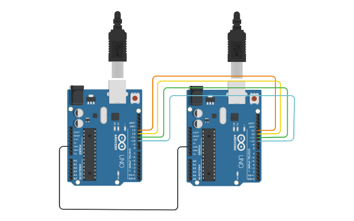 Circuit design SPI - Tinkercad