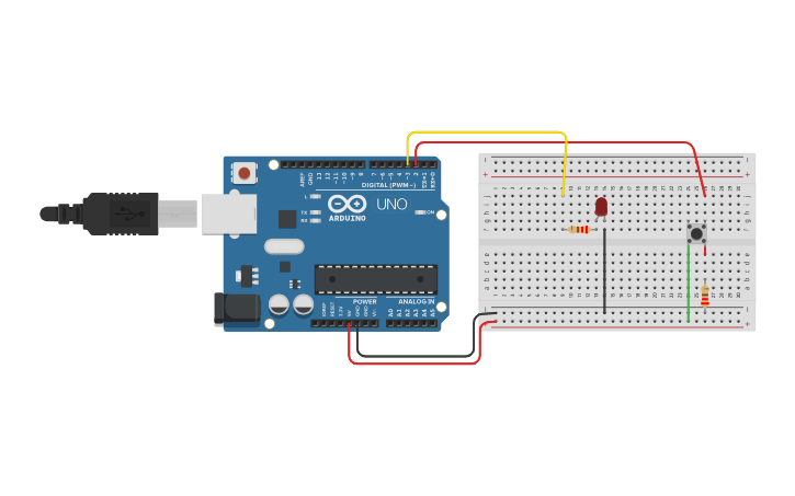 Circuit design Push Button Switch - Tinkercad
