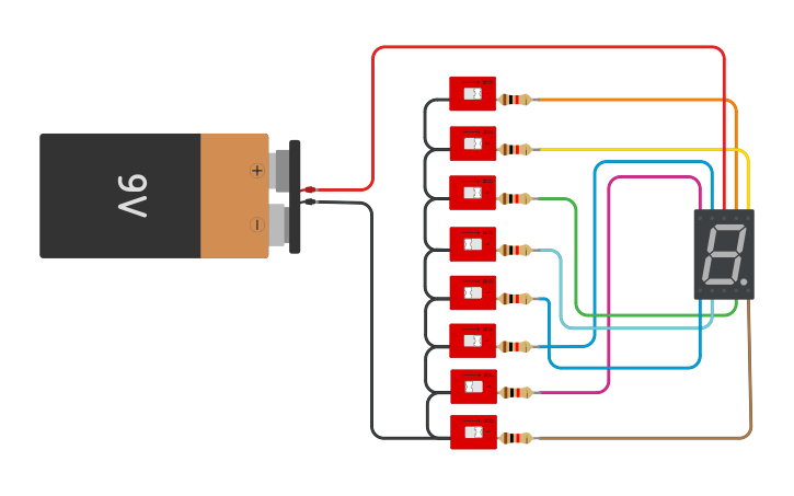 Circuit design 7 Segment - Tinkercad