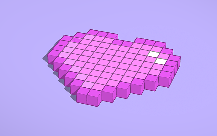 3D design Heart Pixel Art - Tinkercad