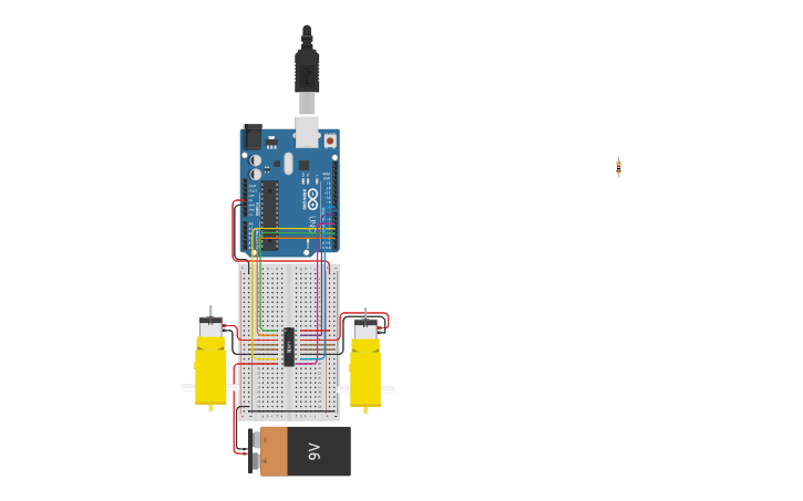 Circuit design robot arduino - Tinkercad
