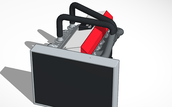 3D design dual turbo diesel engine update - Tinkercad