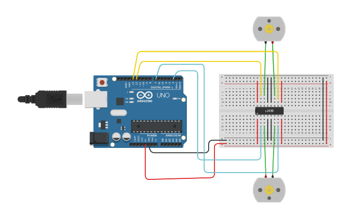 Circuit design 13. DC motor control using Arduino UNO. - Tinkercad