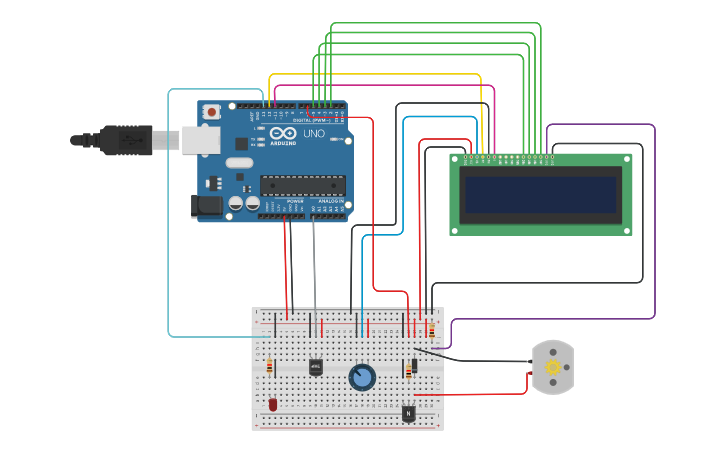 Circuit design Automatic Room Temperature Control System - Tinkercad