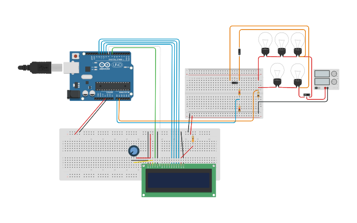 Circuit design Arduino - Voltmetro Amperometro Wattmetro (0-24V) with ...