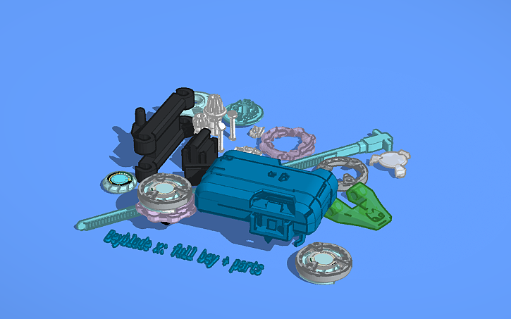 3D design Beyblade x: full bey + parts - Tinkercad