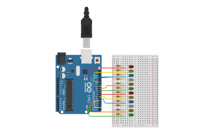 Circuit design LED Project - Tinkercad