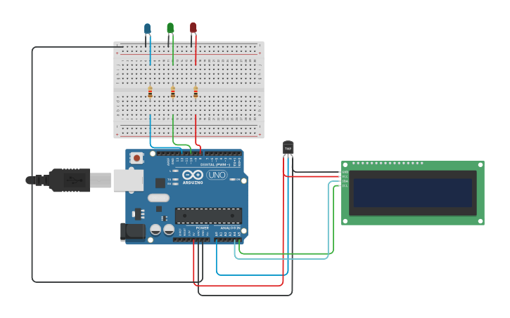 Arduino Tinker Circuit design Temp using Arduino 1325 - Tinkercad