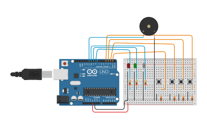 Circuit design EJERCICIO 1 PULL UP LED - Tinkercad