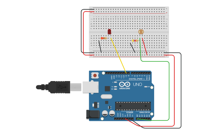 Circuit design LIGHT SENSOR - Tinkercad