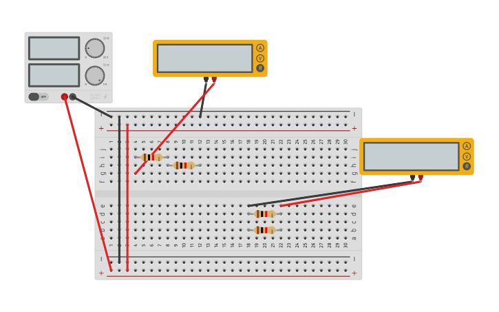 Circuit design series and parallel circuit - Tinkercad