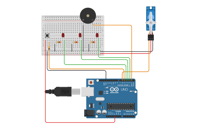 Circuit design emergency stop button system - Tinkercad