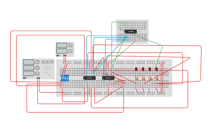 Circuit design DECADE COUNTER - Tinkercad