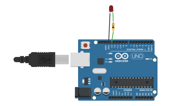 Circuit design Copy of Lab 1.1 - Arduino Blink - Tinkercad