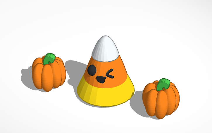 Kawaii Halloween Candy Corn (pls give a like!!!) - Tinkercad