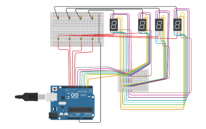 Circuit design Mikrokontroler 7 Segment Arduino By Asriyadi - Tinkercad