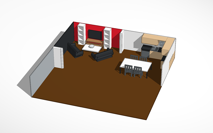 3D design Living Room Design - Tinkercad