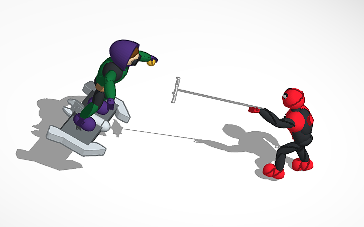 3D design spiderman vs green goblin - Tinkercad
