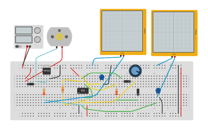 Circuit design 555 dcmotor speed control - Tinkercad